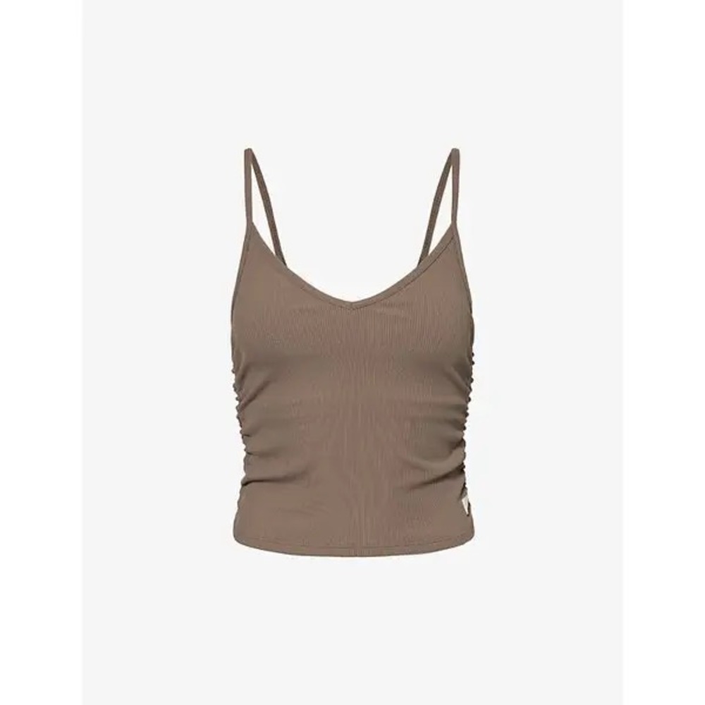 Women’s Ribbed Spaghetti Strap Tank Top - Taupe